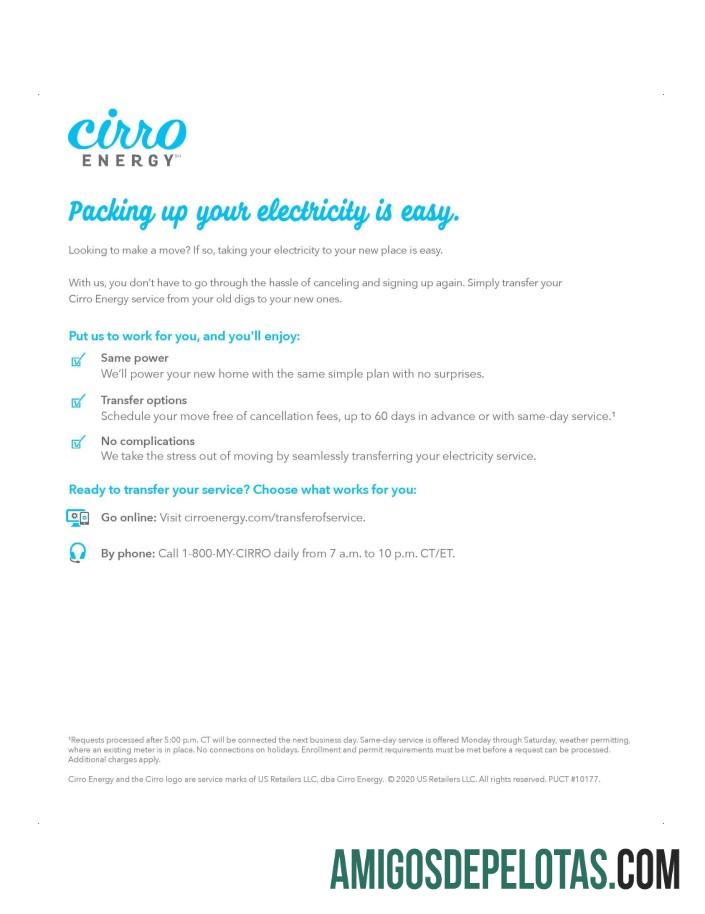 realista Modelo de conta de serviços públicos de energia EUA Texas Cirro em formato Word e PDF (3 páginas) 3